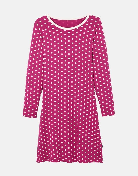 British Boxers Women's Bamboo Nightdress - Rhubarb Polka