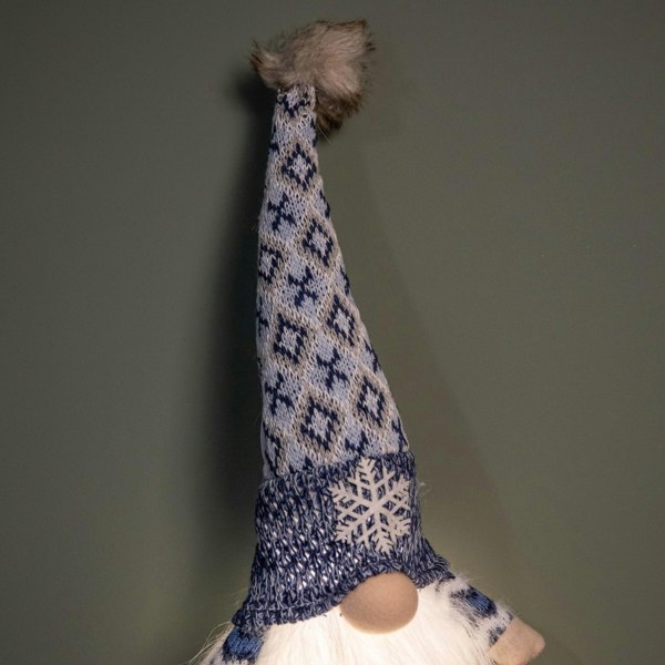 Samuel Alexander 55cm Battery Operated Light up Blue Christmas Gonk with Dangly Legs & Snowflake Hat