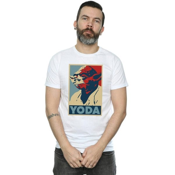 Star Wars Mens Yoda Poster T-Shirt - White