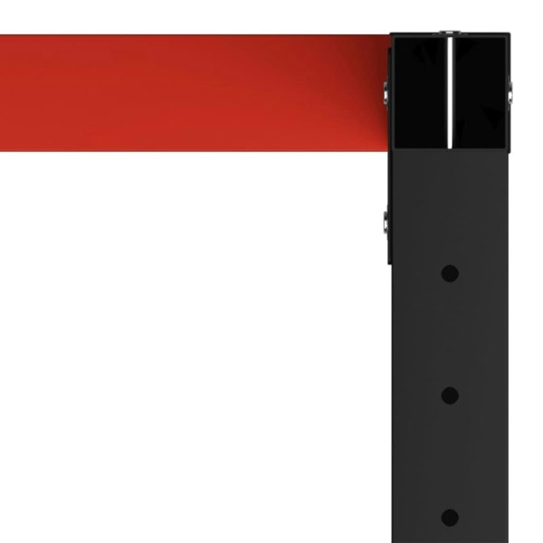 Berkfield Work Bench Frame Metal 80x57x79 cm Black and Red