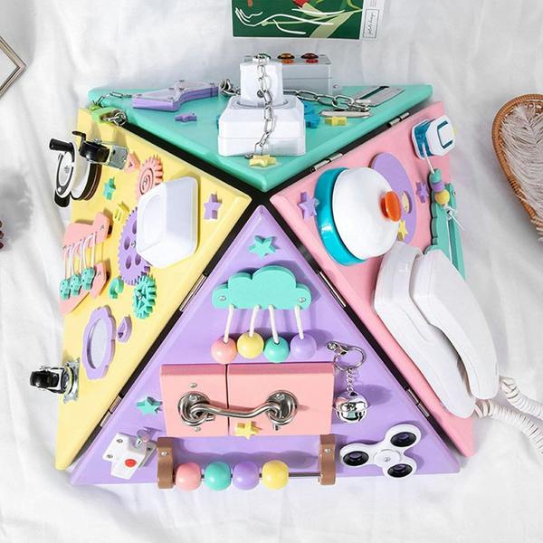 Dyzi Montessori Pyramid Sensory Board: Toddlers' Motor Skills Toy