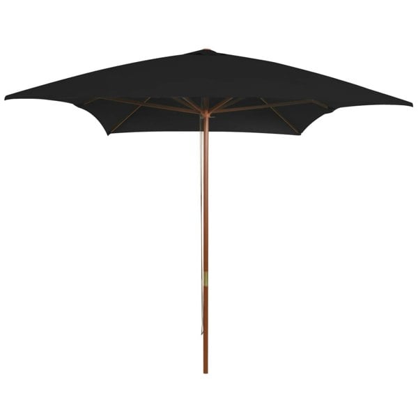 Berkfield Outdoor Parasol with Wooden Pole Black 200x300 cm