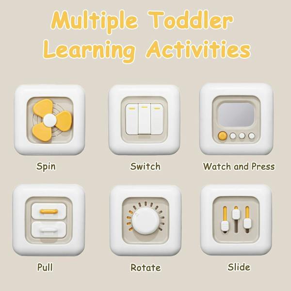 Dyzi Montessori Sensory Cube Engaging Toy for Baby & Toddler Motor Skill Development