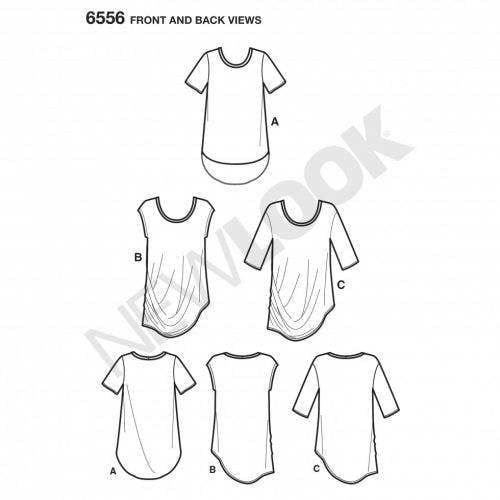 New Look Sewing Pattern 6556, Tops for Women, A (XS-S-M-L-XL) - Beginner, Easy