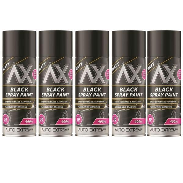 Auto Extreme 5X Auto Extreme Black Matt Spray Paint 400ml