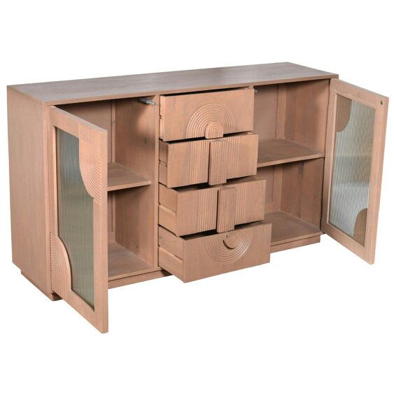 Wyld Haus New Mexico Large Natural Mango Wood Sideboard with 4 Drawers and 2 Doors