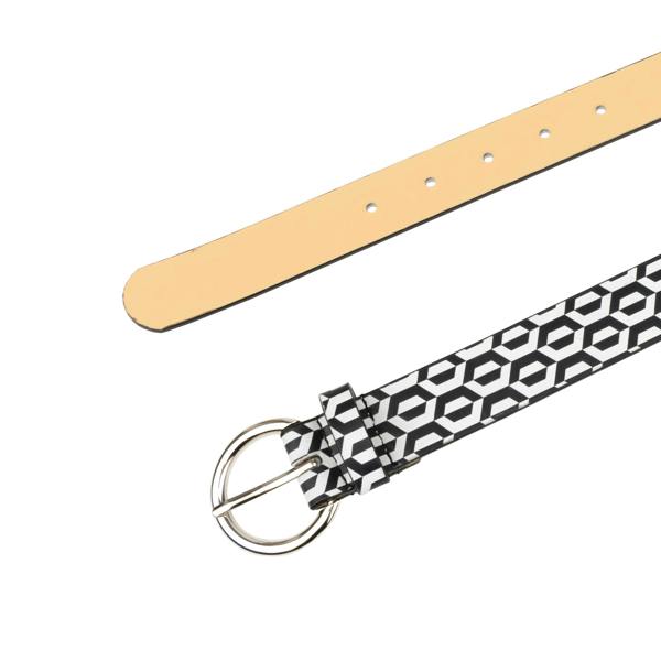 Embassy London Emma - Black & White Hexa - Women's Italian leather belt