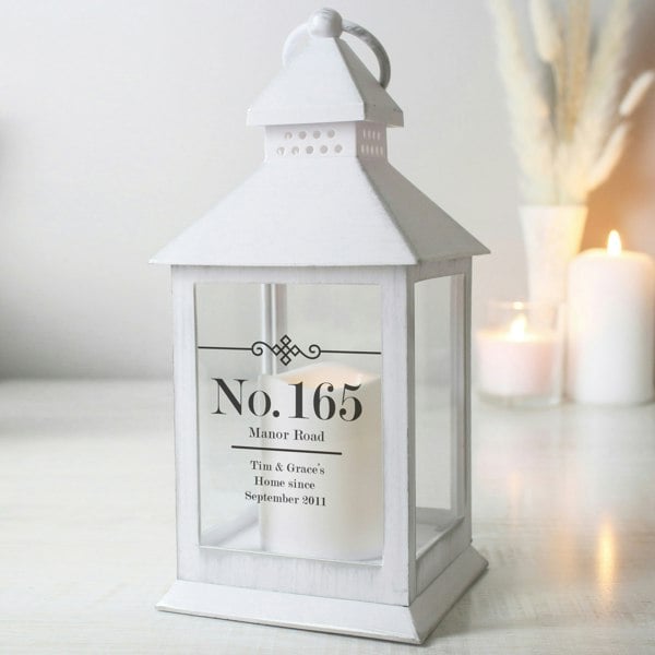 Personalised Memento Company Personalised Elegant Diamond White Lantern