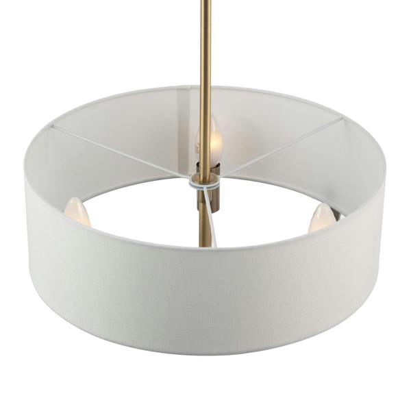 Chic Chandelier Semi Flush Ceiling Light in Antique Brass with Shade Image 4