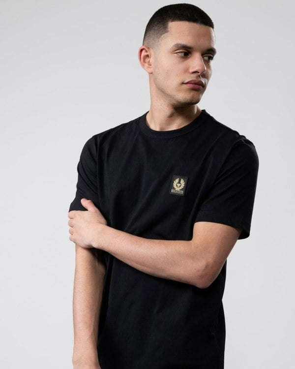 Belstaff Short Sleeved Mens Logo Patch T-Shirt - Black