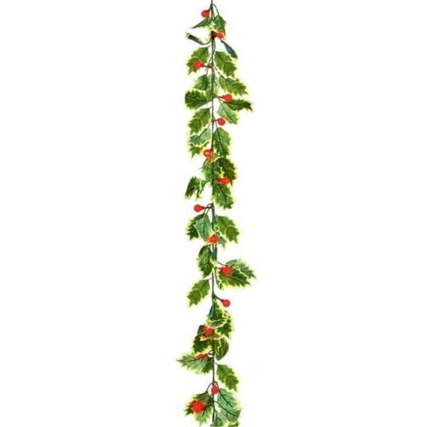 Samuel Alexander Premier 2.8m Holly Garland with Red Berries and 40 Red Leds