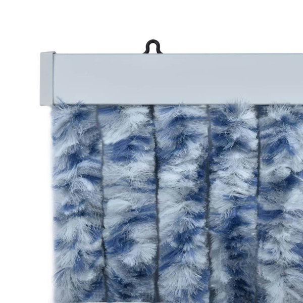 Berkfield Insect Curtain Blue, White and Silver 56x185 cm Chenille