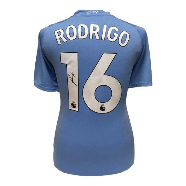 Unbranded Rodri signed Manchester City 2023/24 Home shirt — Framed