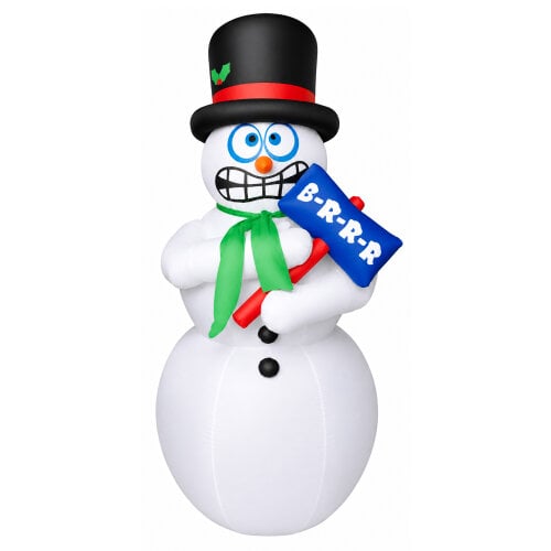 Garden Marketplace 1.8m Inflatable Chattering Snowman Christmas Decoration with 2 LED Lights Self Inflating Waterproof Outdoor Decor