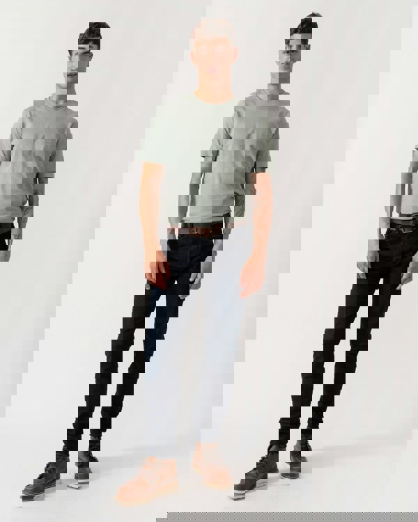 BOSS Orange Tales Mens Cotton-Jersey T-shirt With Logo Patch - Open Green 351