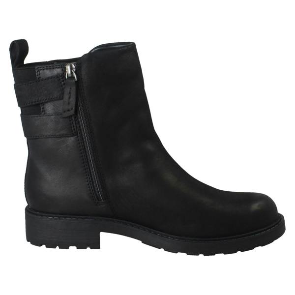 Clarks Ladies Clarks Buckle Detailed Zip Fastening Leather Ankle Boots Orinoco2 Bay