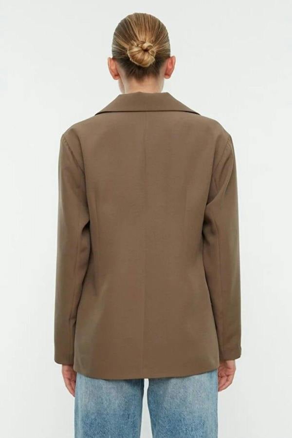 WOVCOR Oversize Lined Woven Blazer Jacket