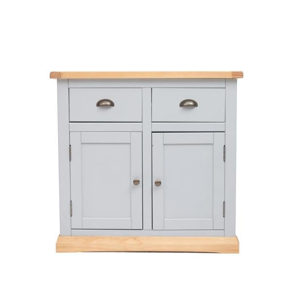 Bomporto Light Grey 2 Drawer 2 Door Sideboard Brass Cup Handle