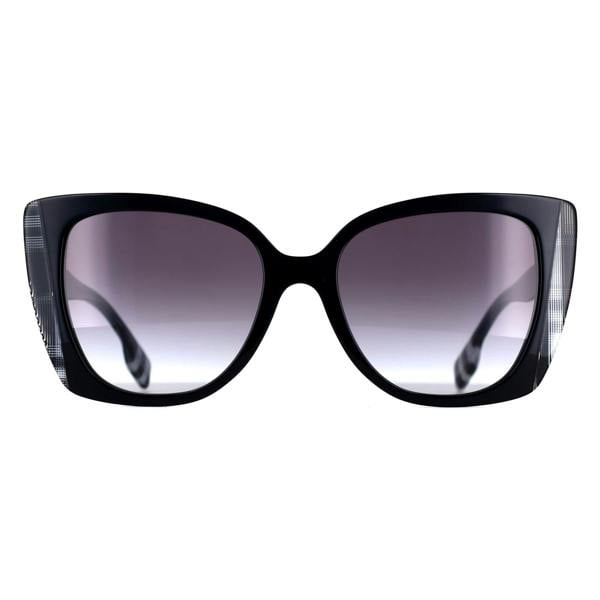 Burberry Sunglasses BE4393 Meryl 40518G Black with White Black Check Grey Gradient