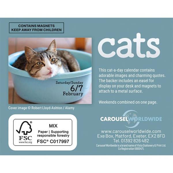 Cats Mini Desk Calendar 2027, Desk Calendars, Day To View, Cats, Gift
