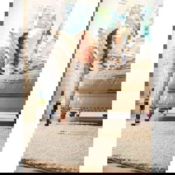 Washable Stone Shaggy Rug | Luxury British Design | The Rugs