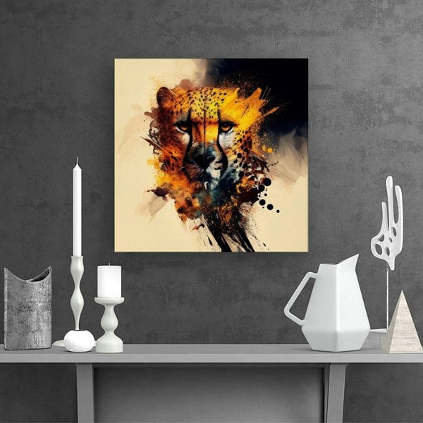 Warren Reed Cheetah Face Splashart Canvas