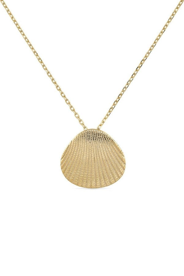 Dainty 18K Gold Shell Clam Necklace - Necklaces - Elk & Bloom