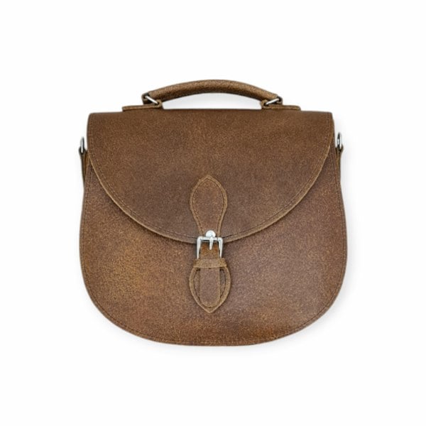 Zatchels Handmade Tannery Leather Saddle Bag - Tan