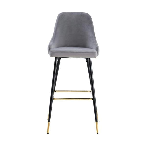 HYGRAD BUILT TO SURVIVE Velvet Bar Stools with Gold-Tipped Legs – Set of 2 | HYGRAD®