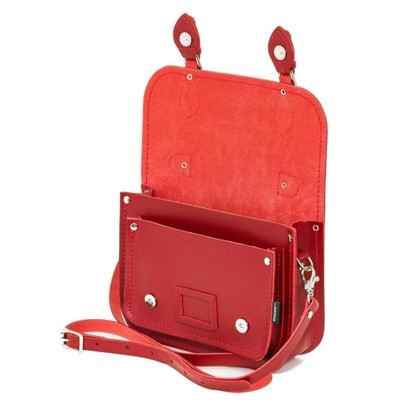 Red Leather Midi Satchel - Midi Satchel - Zatchels