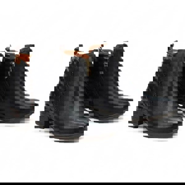 Pikolinos Malaga - Women’s Black Mid Heel Zip Leather Ankle Boots