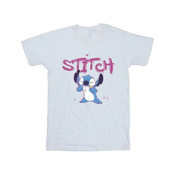 Disney Girls Lilo And Stitch Graffiti Cotton T-Shirt - White