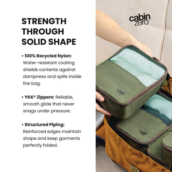 CabinZero Lux Packing Cube (Medium), Premium Structured Organiser for Essentials