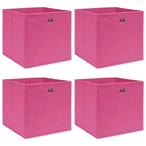 Berkfield Storage Boxes 4 pcs Pink 32x32x32 cm Fabric