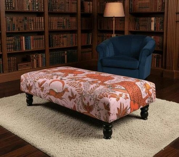 ISTOOLS Printed Fabric Bespoke Footstool – Comfort Meets Style (Non-Storage) - 30 x 20 Inches (76 x 51cm)