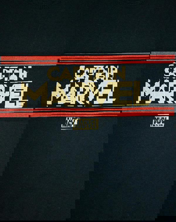 Marvel Womens Black Captain Marvel Short Sleeved T-Shirt