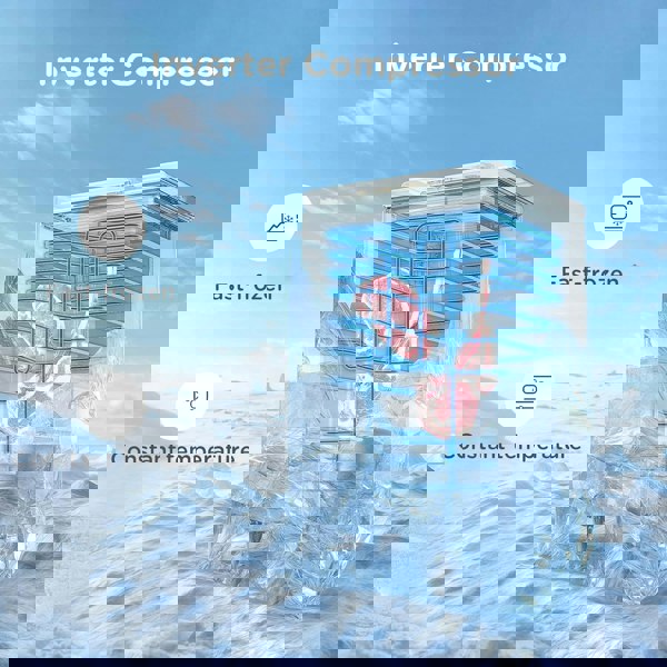 Living and Home RCC146WH-2UK(E) 143L Freestanding Chest Freezer, Digital Temp Control, 4-Star Rating, Suitable for Outbuildings and Garages, White