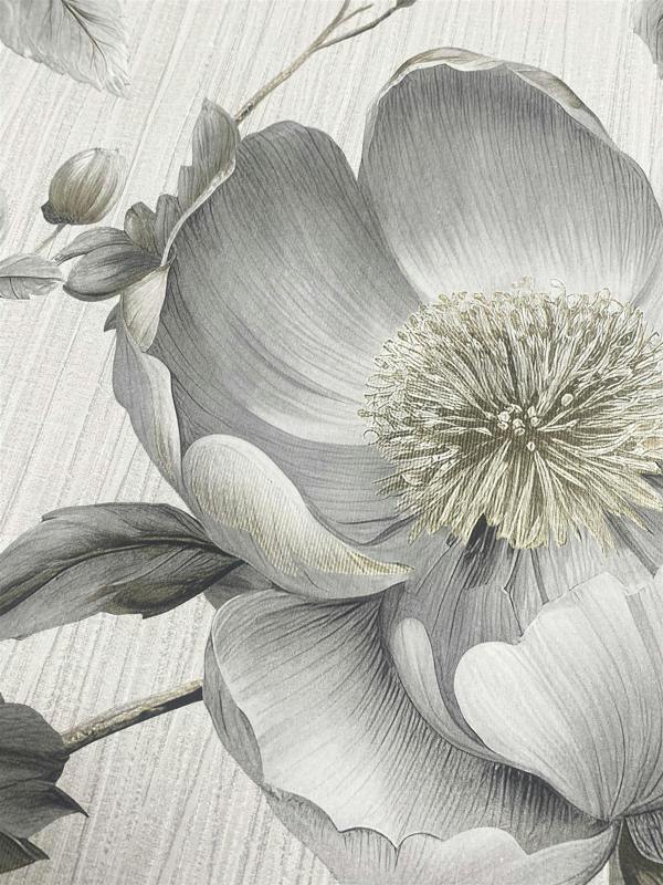 Alethia Floral Grey Wallpaper