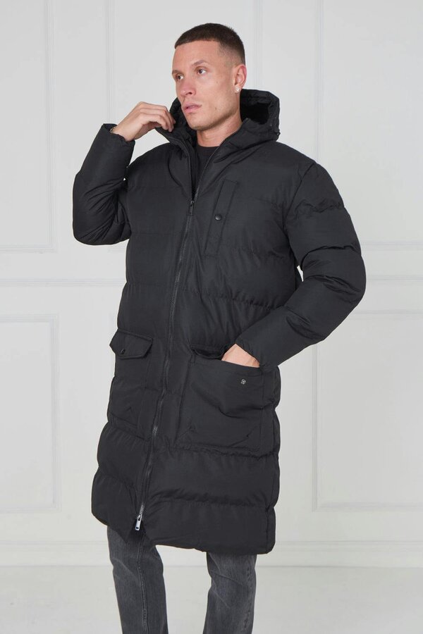 Heavyweight Longline Puffer Coat – Black