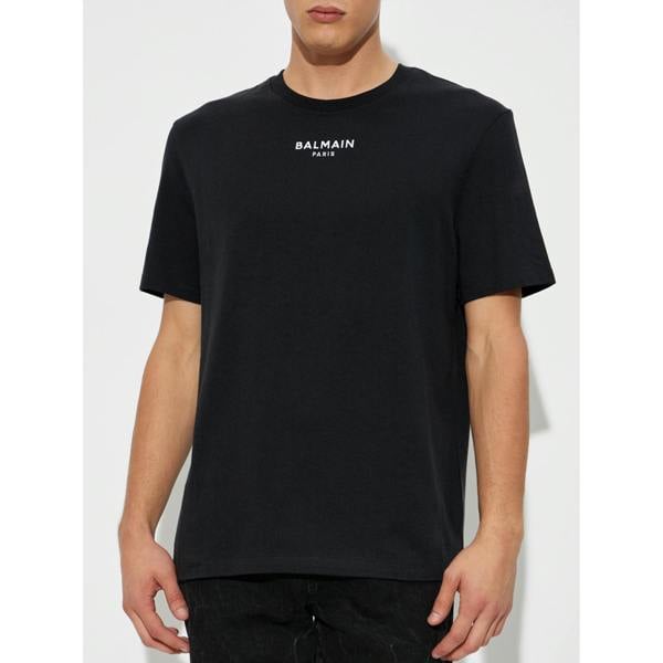 Balmain Small Embroidered Logo T-Shirt   in  Black