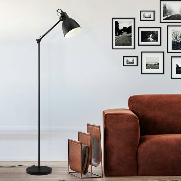 EGLO Priddy Black Steel Adjustable Floor Lamp