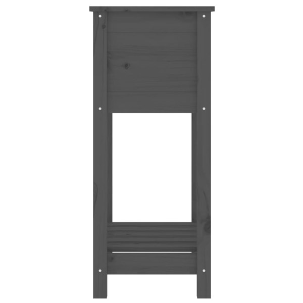 Berkfield Planter with Shelf Grey 54x34.5x81 cm Solid Wood Pine