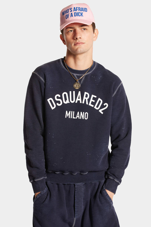 Dsquared2 Milano Logo Cool Fit Sweatshirt - Navy Blue