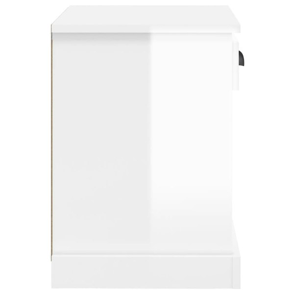 Berkfield Bedside Cabinet High Gloss White 43x36x50 cm