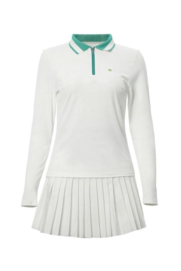 Anniou UPF 50+ Long-Sleeve Polo Pickleball Skirt Set