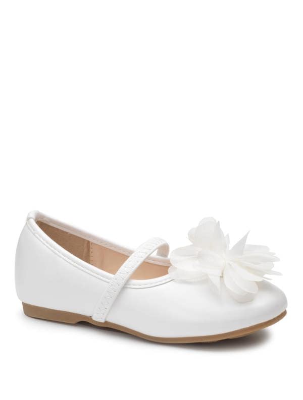 girls white flower shoes