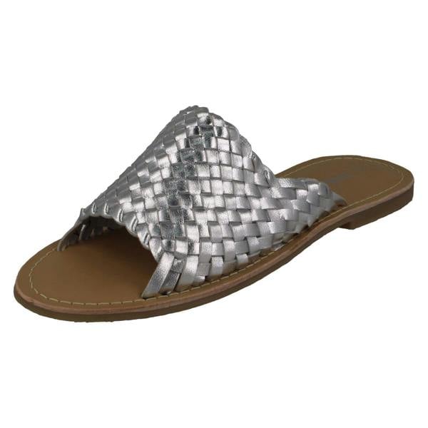 Leather Collection Ladies Leather Collection Flat Weave Vamp Mules F00192