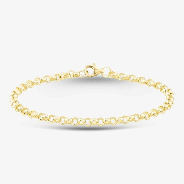T. H. Baker 9ct Yellow Gold Round Belcher Chain Bracelet SRBP-350-9Y-7.5