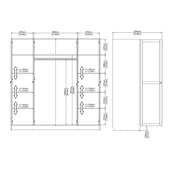 Furniture To Go Brande Wardrobe with 4 Frame Doors in Cashmere
