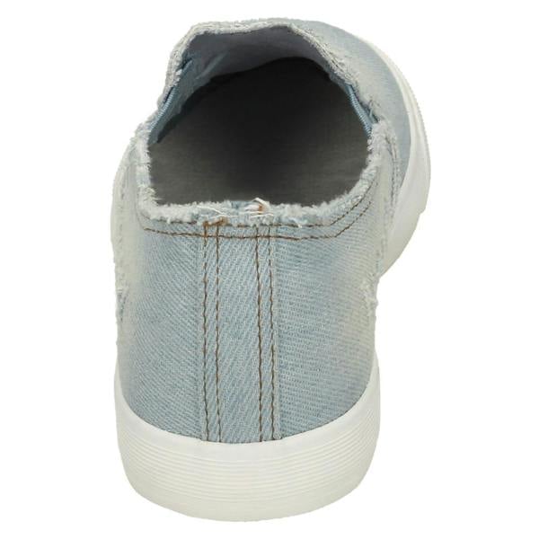 Spot On Ladies Spot On Distressed Denim Slip On Pumps